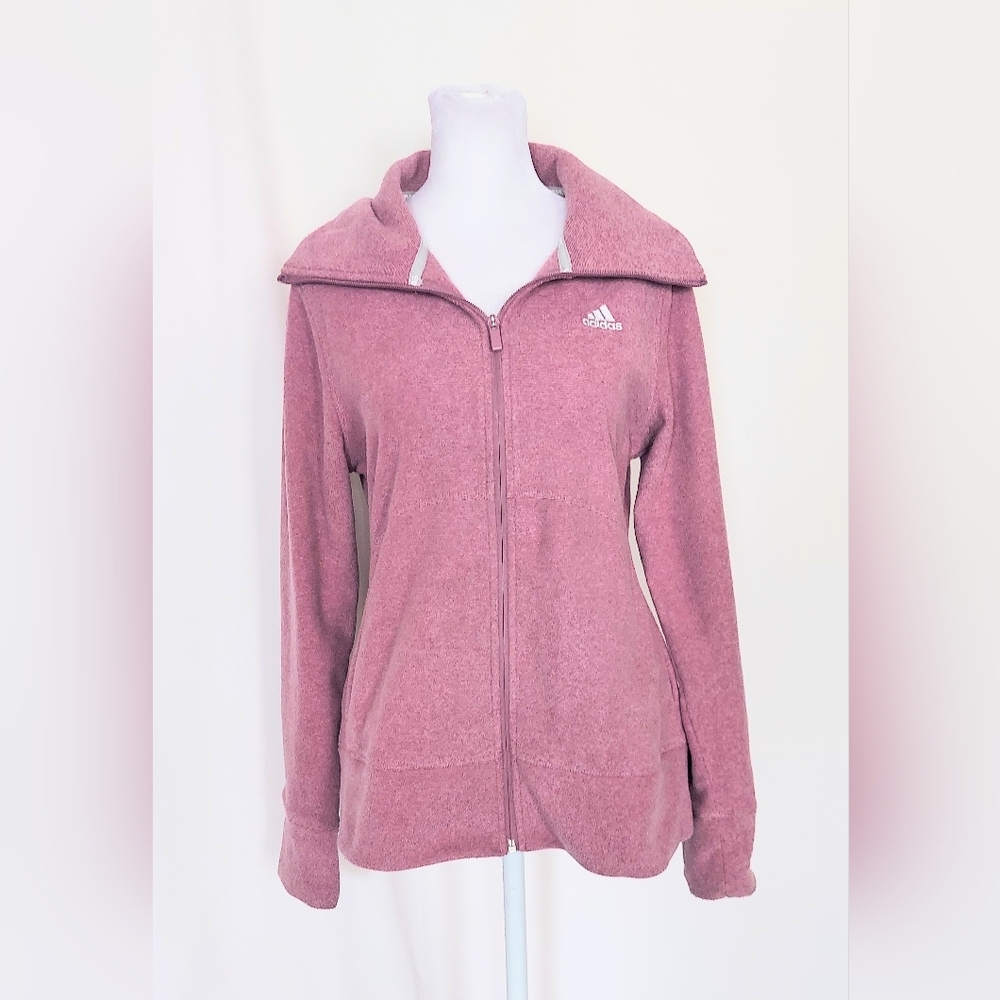 Adidas Full Zip Performance Fleece Sweatshirt Golf Jacket Small Purple
